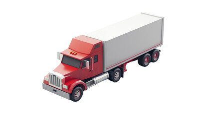 cut out of a 3d isometric view of a truck isolated on transparent background