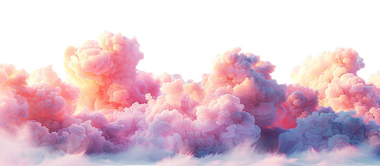 Fototapeta premium Pink clouds with smoke isolated on transparent background.