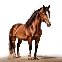 Obraz premium brown horse on a white background