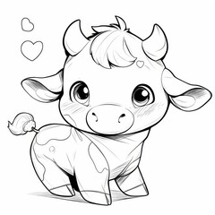 Happy Baby Cow Illustration