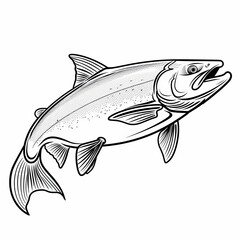 Agile Salmon Coloring Page