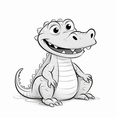 Fototapeta premium Robust Crocodile Coloring Page