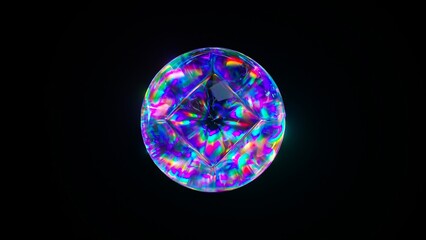 Colorful 3D rendering of a holographic bubble