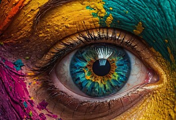 Colorful eye. Psychedelic background. Vector illustration. 
