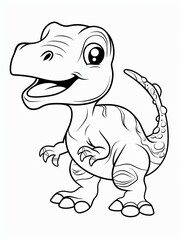 Fototapeta premium Playful Dinosaur Outline for Coloring Activity