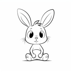 Fototapeta premium Lovely Bunny Coloring Page
