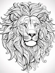 Majestic Lion Outline for Coloring