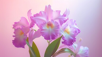 Cattleya, pastel lilac background, magazine cover style, soft lighting, direct front shot