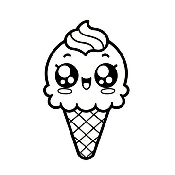 Anime Ice Cream Coloring Page