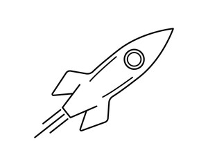 Rocket line icon. Spaceship isolated illustration. Startup outline symbol