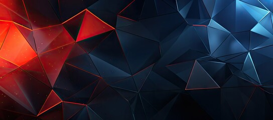 Red and blue abstract background with triangles - obrazy, fototapety, plakaty