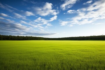 Obraz premium green grass field landscape.