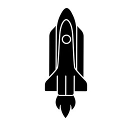 Rocket glyph. Spaceship isolated illustration. Startup symbol