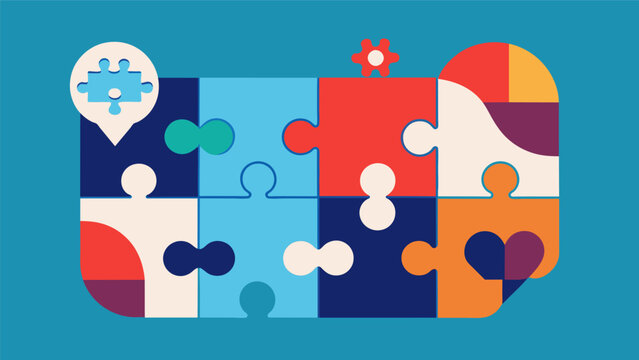 A puzzle with mismatched pieces illustrating the difficulty of finding consistency and balance with bipolar disorder.. Vector illustration