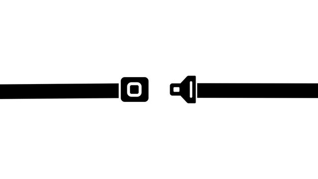 Safety belt logo animation, Seat belt icon, driving concept,