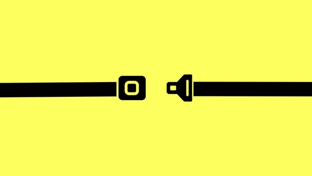 Safety belt logo animation, Seat belt icon, driving concept,