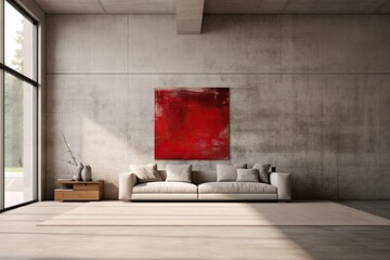 Living room with couch and painting on wall