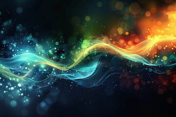 Obraz premium Abstract bright neon background with lights flickering
