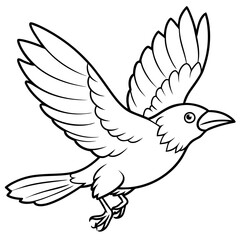 Crow coloring book page vector art illustration (9)