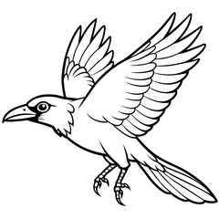 Crow coloring book page vector art illustration (20)