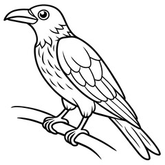Crow coloring book page vector art illustration (21)