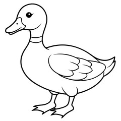 Obraz premium Duck Coloring book page vector art illustration line art (21)