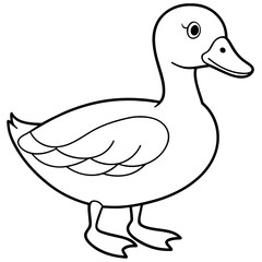 Duck Coloring book page vector art illustration line art (22)