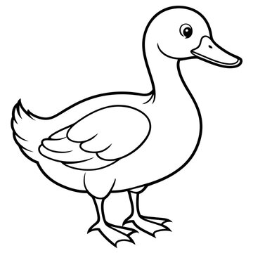 recommend clip art: Duck Coloring book page vector art illustration line art (26)