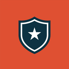 Shield star icon. Vector illustration