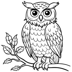 owl coloring book page (4)