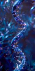 Título DNA Helix em um Fundo Azul Brilhante