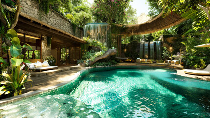 Enchanting Bali Island Oasis with Lush Pool
