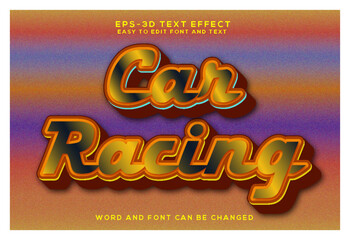 Car racing 3d text effect