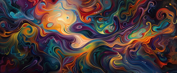 Mesmerizing patterns of color dance and sway, creating an enchanting display of fluid abstraction and vitality.