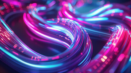 Neon cables tangled together, photographed from a macro angle