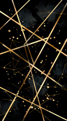 A black and gold striped background with gold dots scattered throughout. The image has a luxurious and elegant feel to it. Generative AI