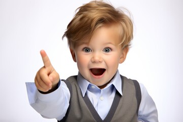 A young boy is wearing a vest