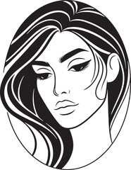 Women Beauty Face Silhouette Vector Illustration