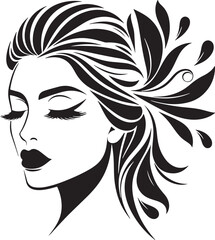 Women Beauty Face Silhouette Vector Illustration