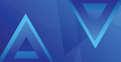 Abstract Blue background with lines and triangle