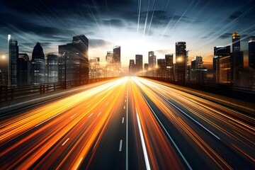 Fototapeta premium traffic in the city Generative AI