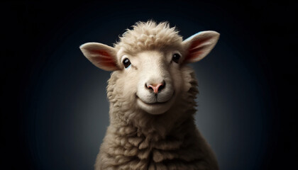a sheep in a portrait style