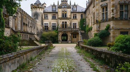 Obraz premium Historical European castle facade.