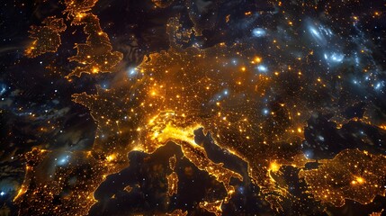 Digital map of USA, concept of North America global network and connectivity, data transfer and cyber technology, information exchange and telecommunication