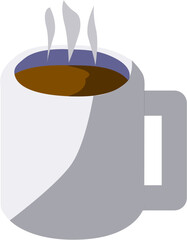 Warm Brew: Flat Design of a Steaming Cup of Coffee