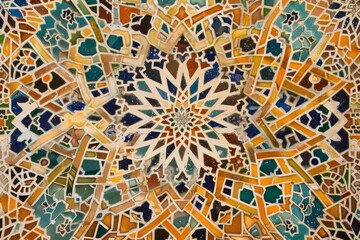 Islamic geometric pattern, tessellating tiles, intricate and mesmerizing