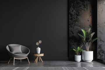 Modern living room interiors with minimal decor. Interior design luxury composition