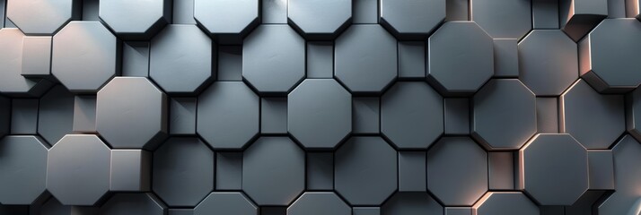 Construct a unique layout with this Banner background for simple hexagonal elements, structuring a modern look, Cinematic Look Sharpen banner background concept 3D with copy space