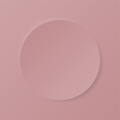 Aesthetic pastel color pale pink background frame with circle, in minimalistic design