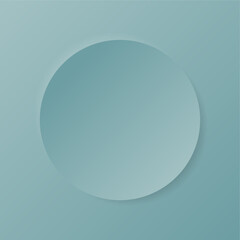 Aesthetic pastel color blue background frame with circle, in minimalistic design